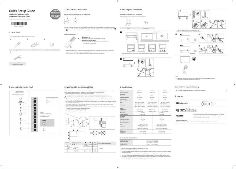 First page image of the manual for HG75Q60AANF