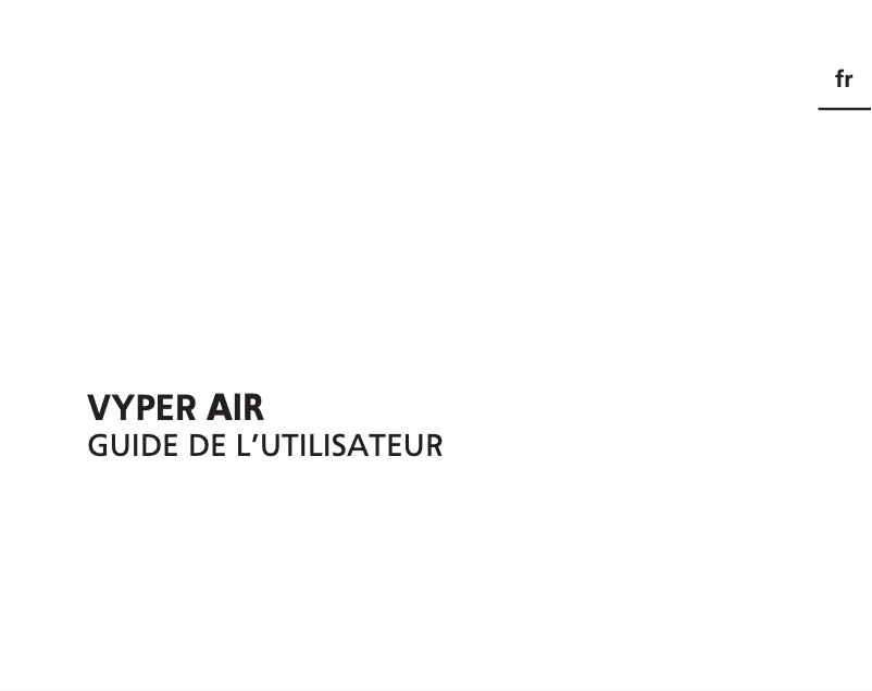 First page image of the manual for Vyper Air