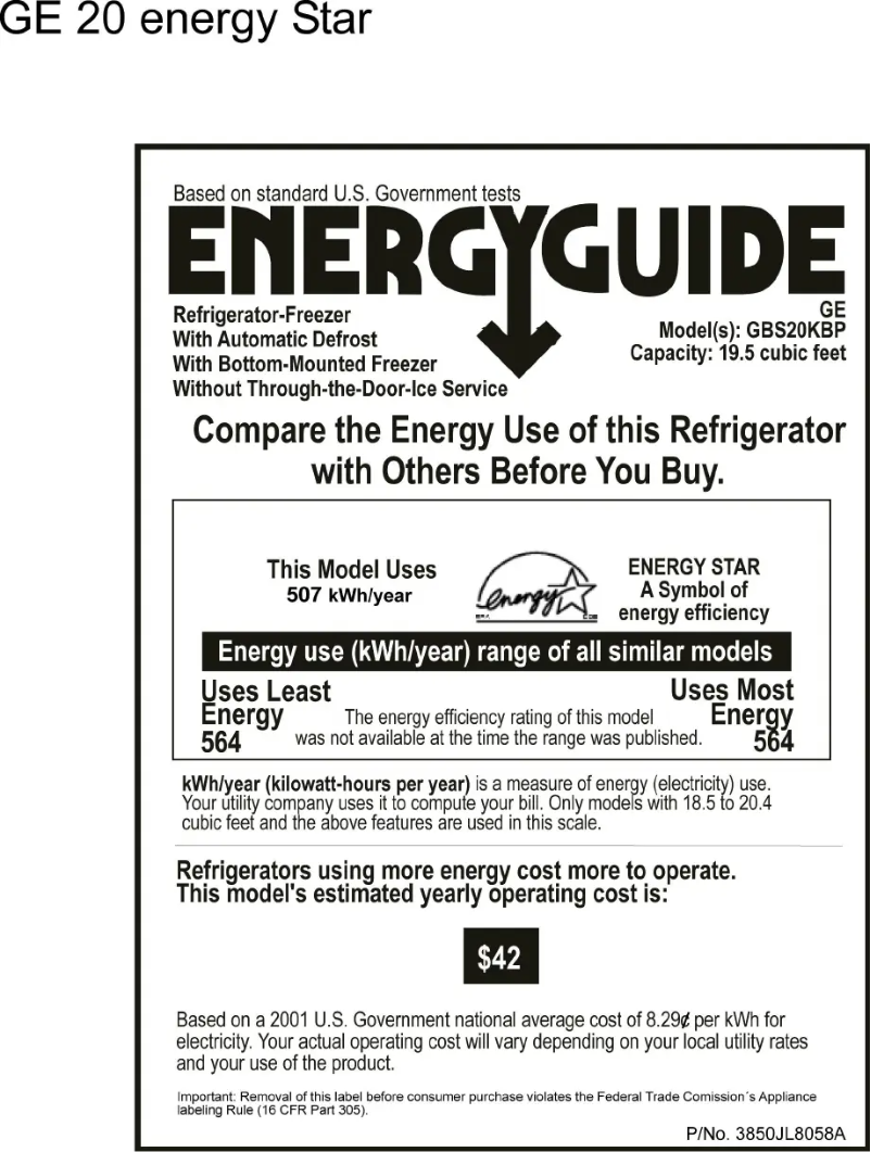 First page image of the manual for GBS20KBPWW