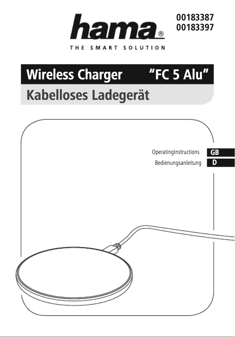 Page 1 of the manual User Manual Hama FC5 Alu