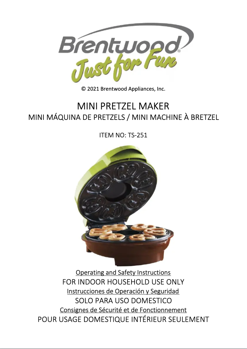 Page 1 of the manual User Manual Brentwood TS-251