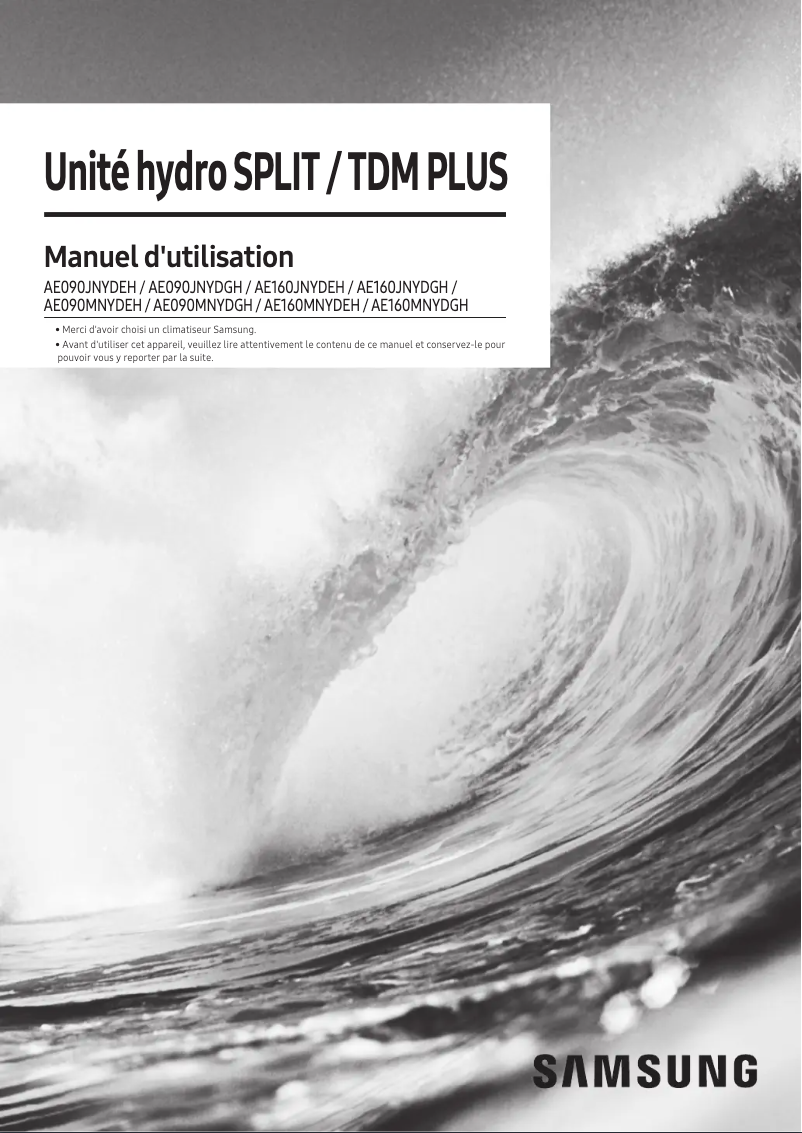 First page image of the manual for AE160MNYDEH