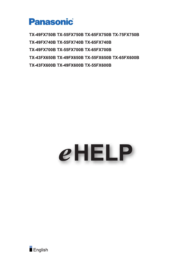 First page image of the manual for TX-65FX600B