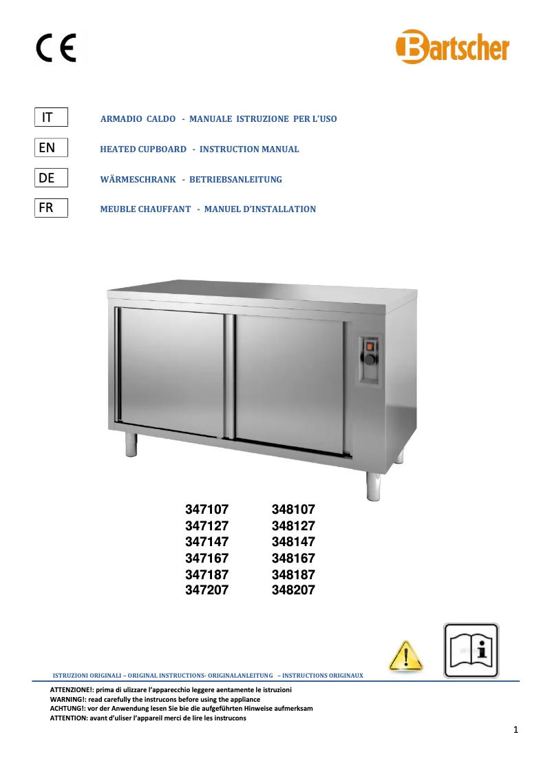 Page 1 of the manual User Manual Bartscher 258120