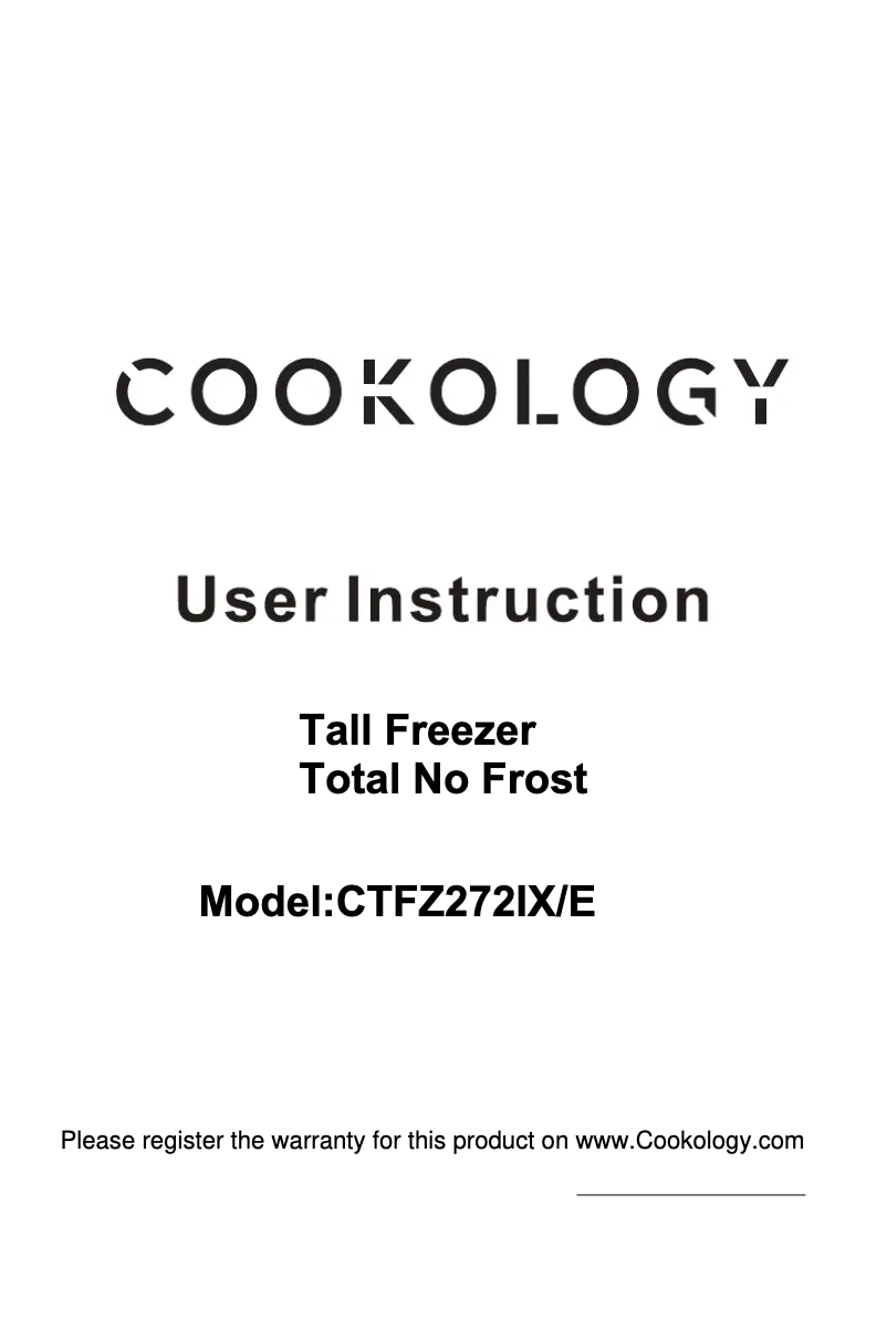 First page image of the manual for CTFZ272IX