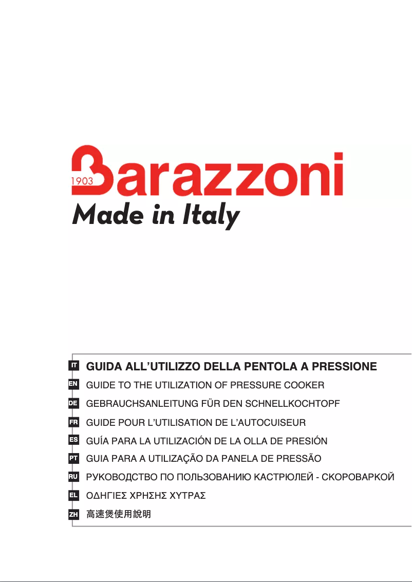 Page 1 of the manual User Manual Barazzoni My Pot