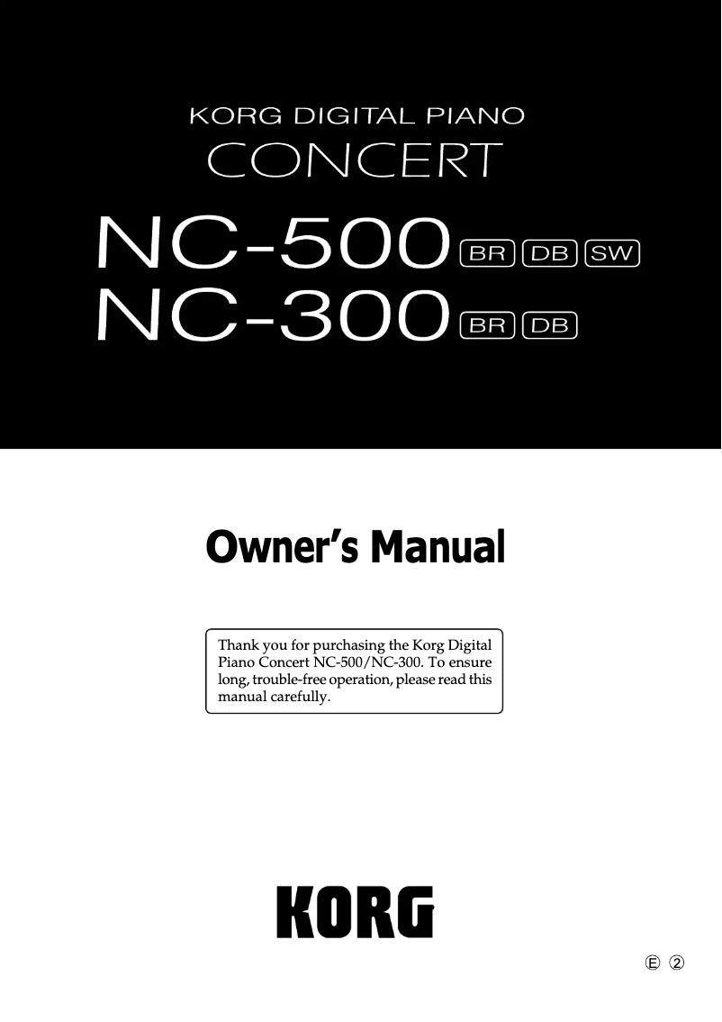 Page 1 of the manual User Manual Korg Concert NC-500