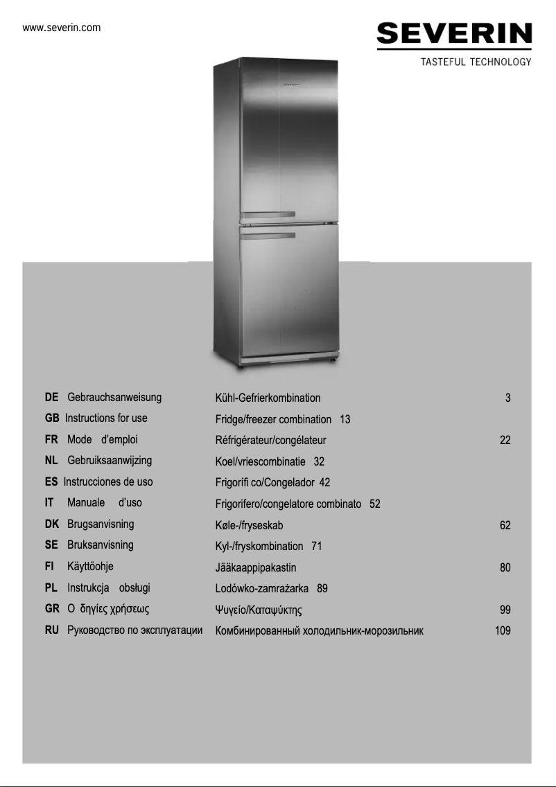 First page image of the manual for KS 9898