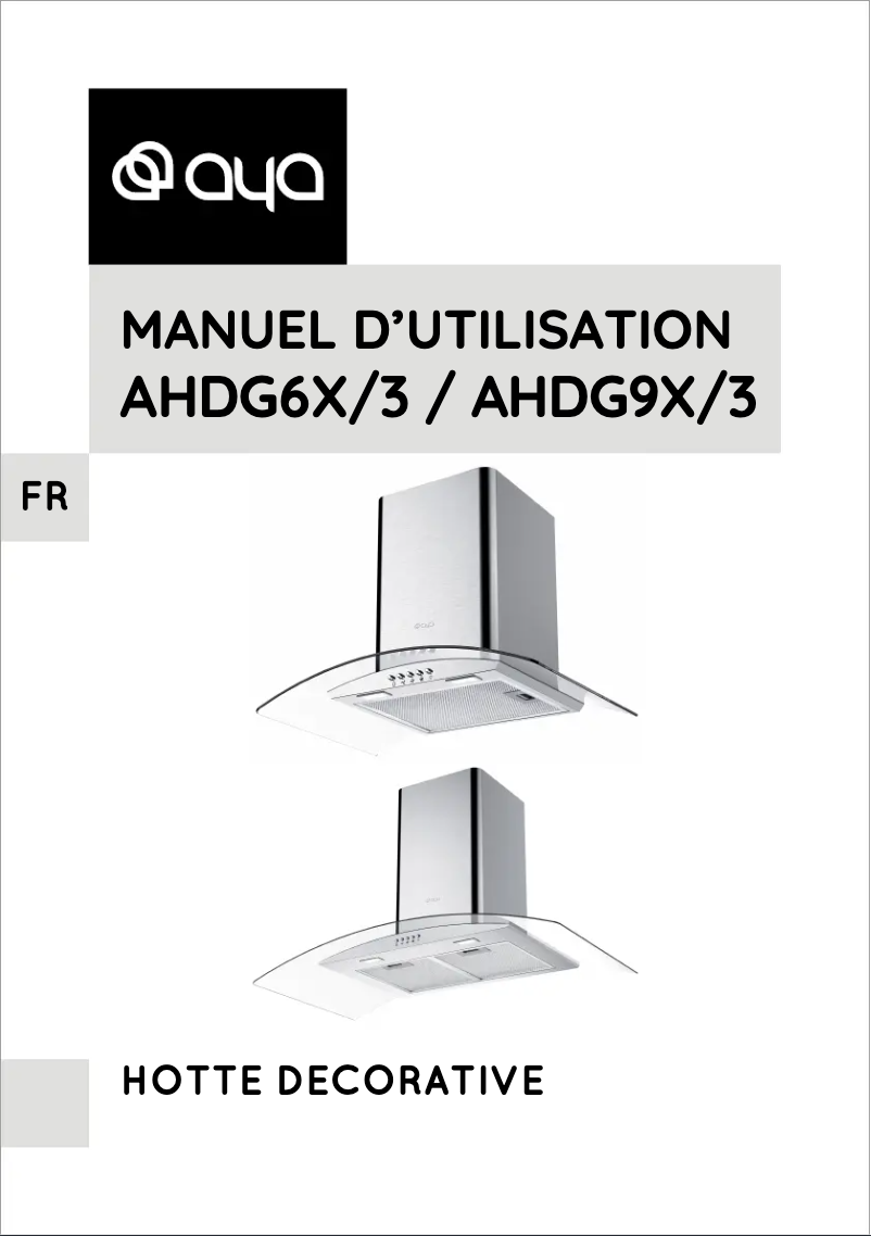 Page 1 of the manual User Manual AYA AHDG9X