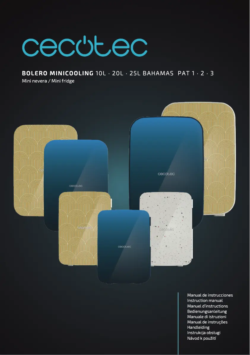 Page 1 of the manual User Manual Cecotec Bolero MiniCooling 10L Bahamas