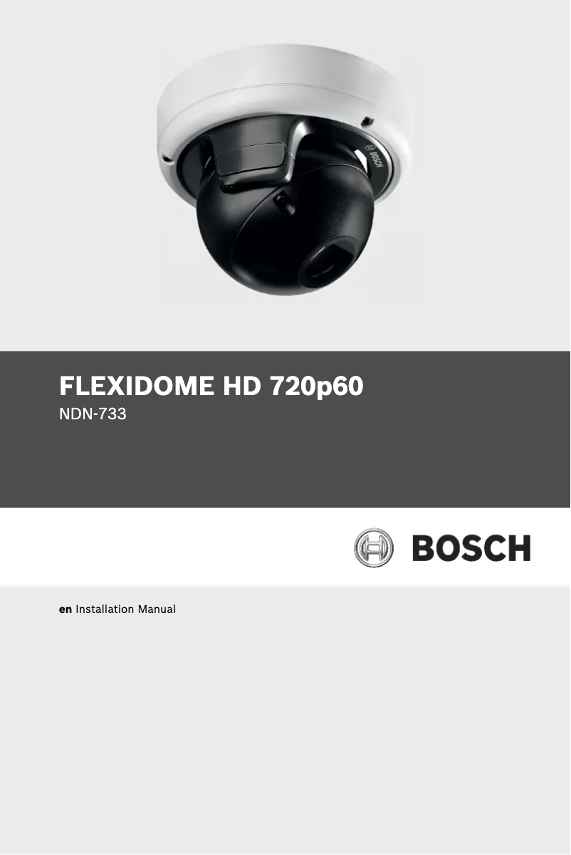 First page image of the manual for FlexiDome NDN-733