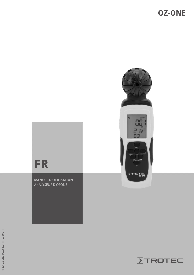 Page 1 of the manual User Manual Trotec OZ-ONE