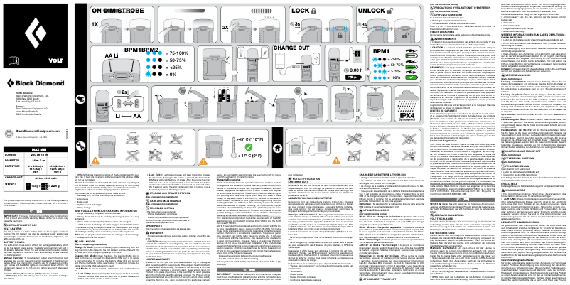 Page 1 of the manual User Manual Black Diamond Volt