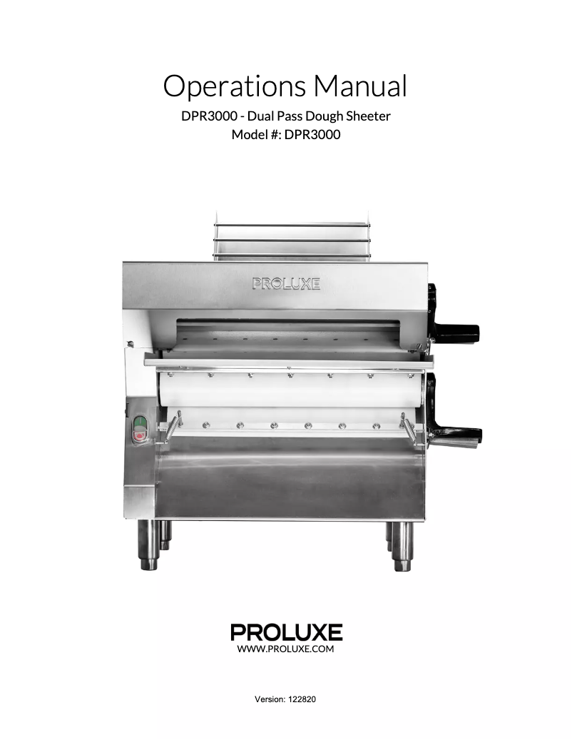 Page 1 of the manual User Manual Proluxe DPR3000