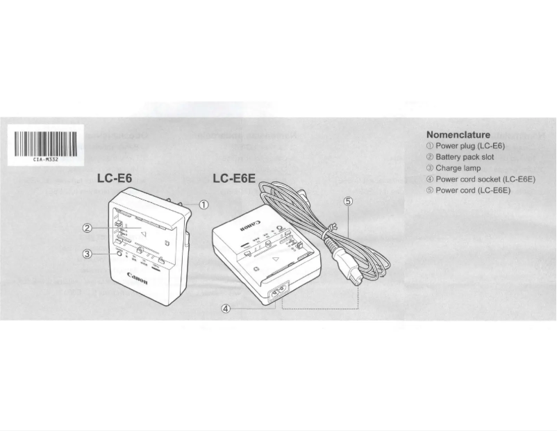 Page 1 of the manual User Manual Canon LC-E6