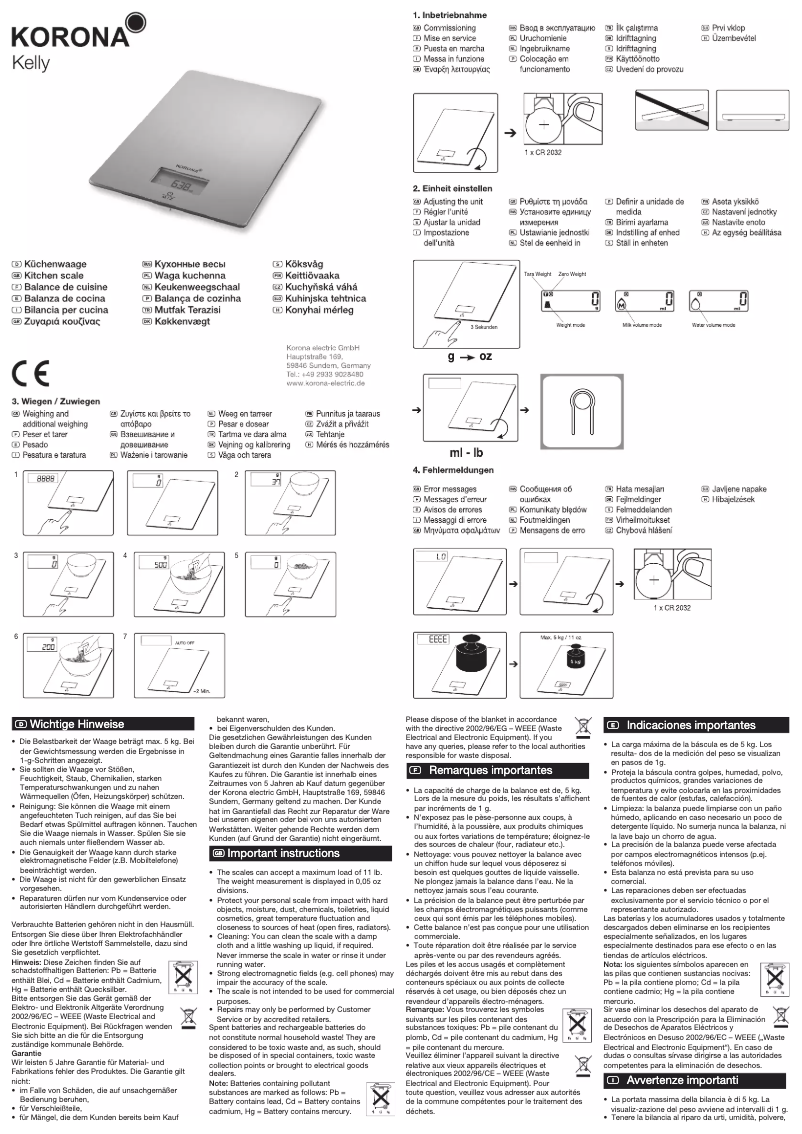 Image de la première page du manuel de l'appareil Kelly