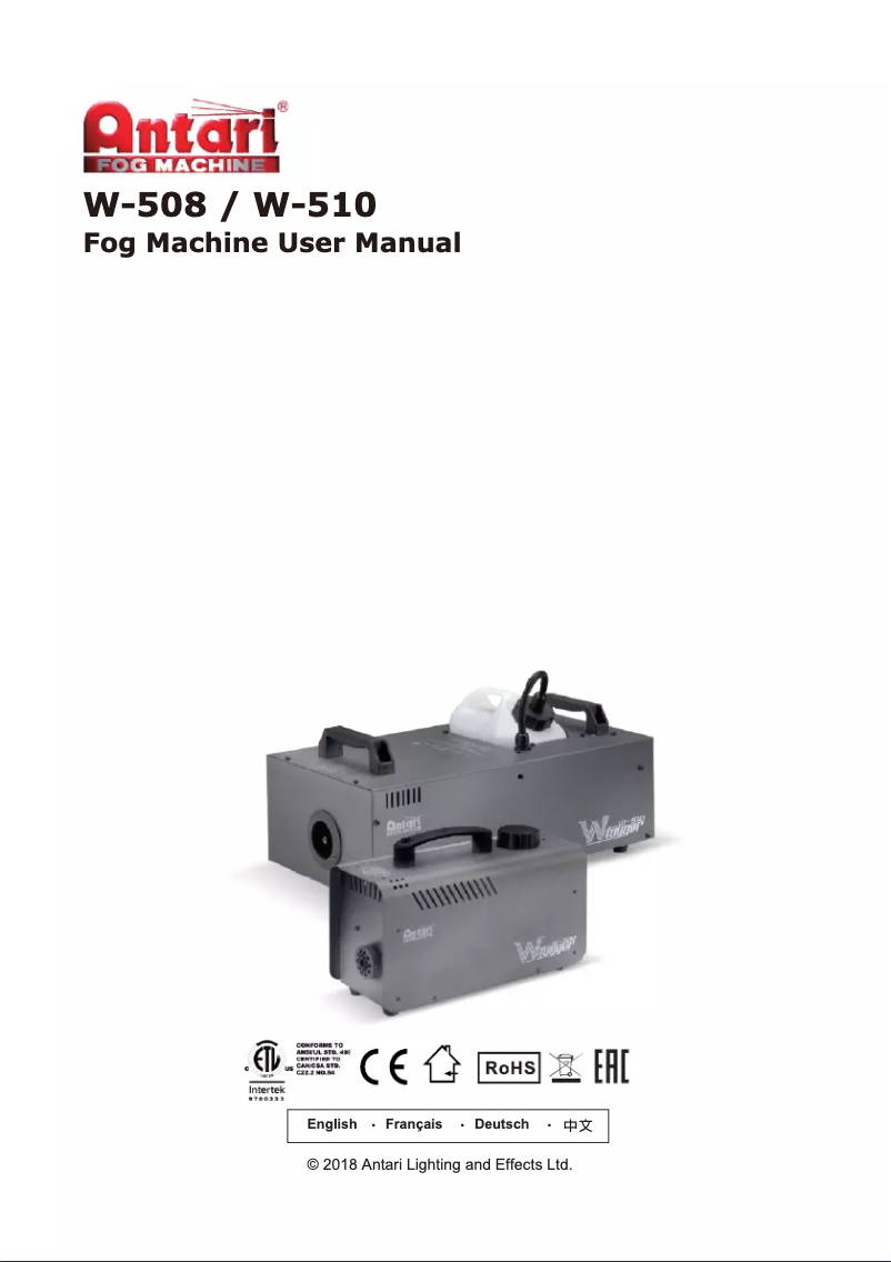 Page 1 of the manual User Manual Antari W-510