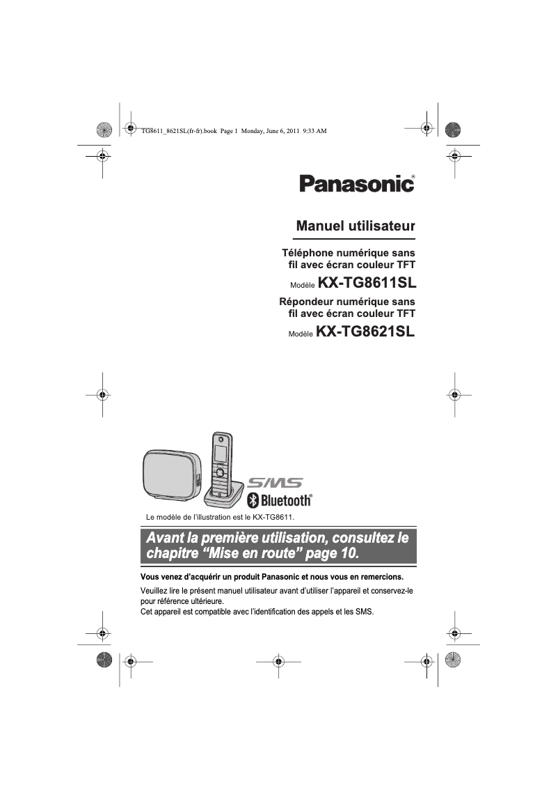 Page 1 of the manual User Manual Panasonic KX-TG8611