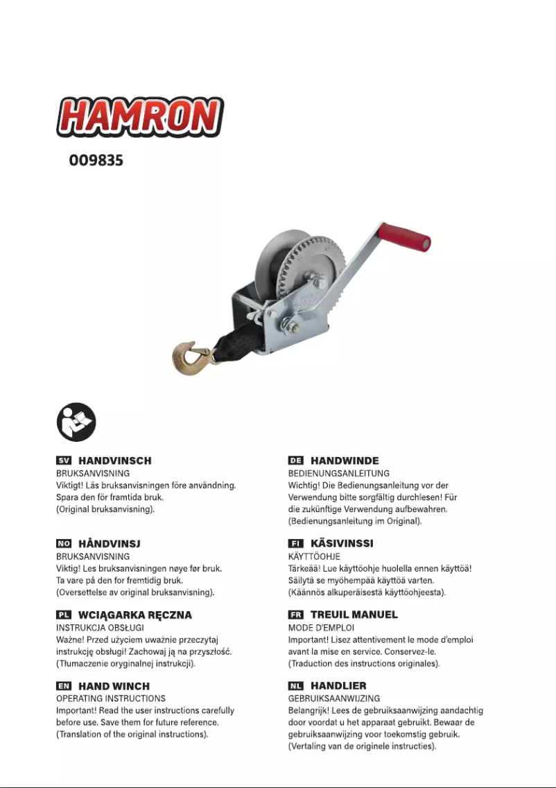 First page image of the manual for 009835