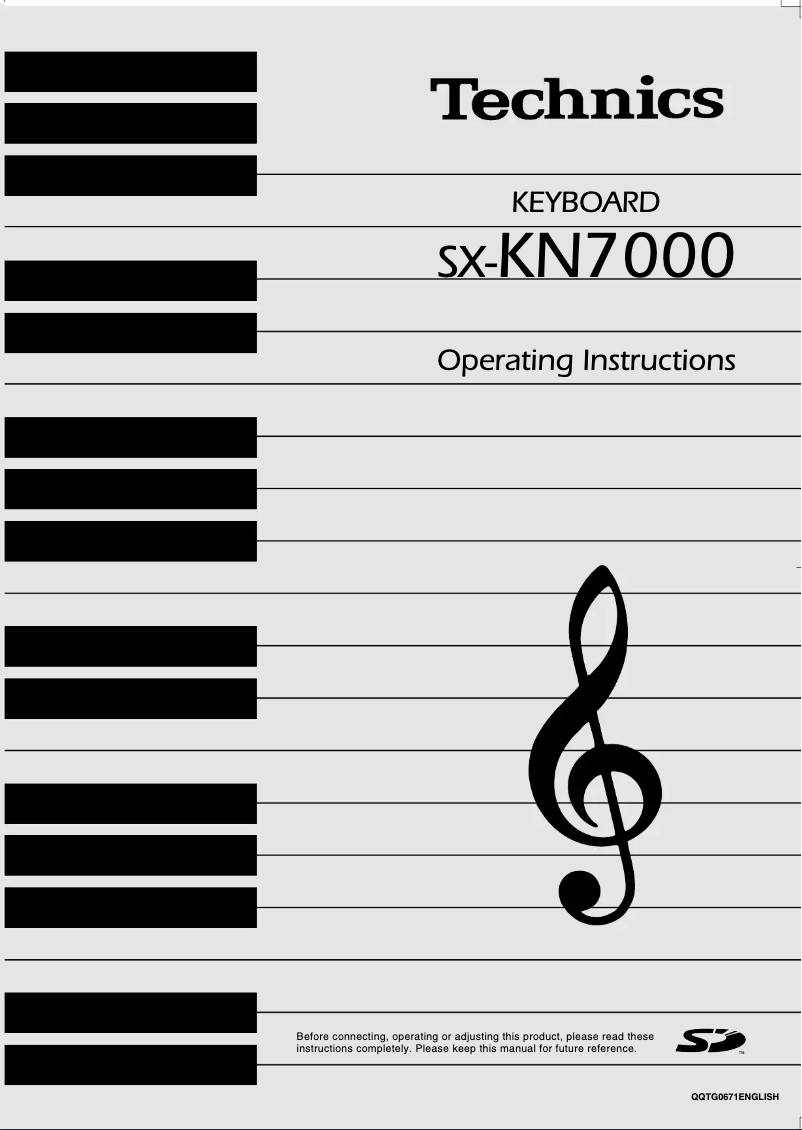 First page image of the manual for SX-KN7000