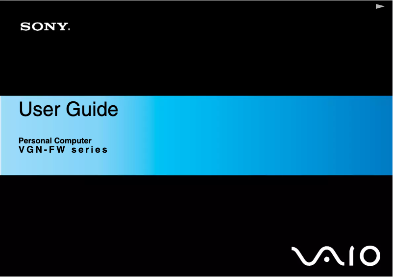 Page 1 of the manual User Manual Sony Vaio VGN-FW3