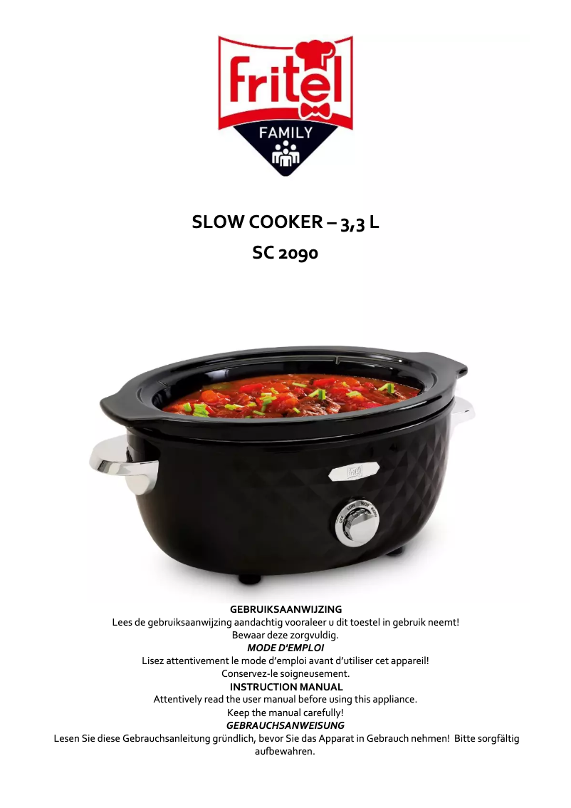 Page 1 of the manual User Manual Fritel SC 2090