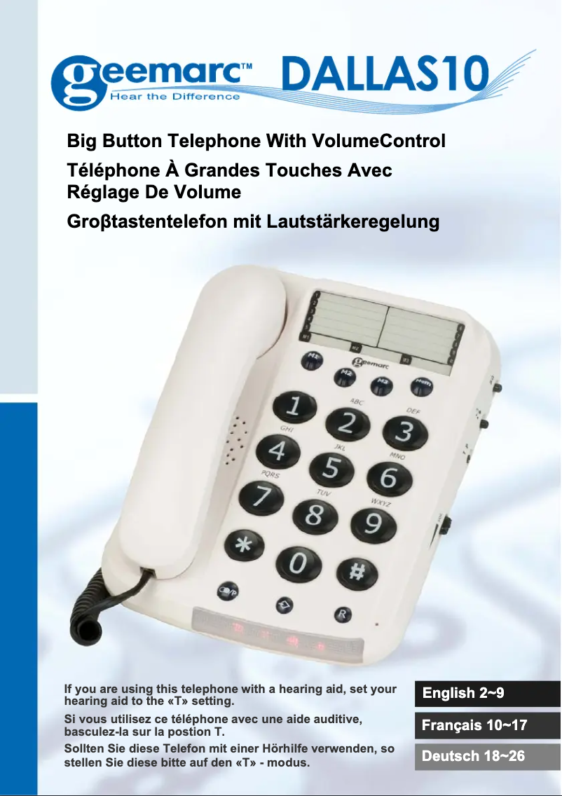 First page image of the manual for DALLAS10