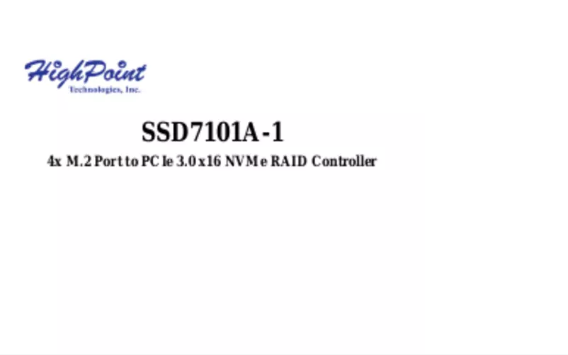 Page 1 of the manual User Manual Highpoint SSD7101A-1