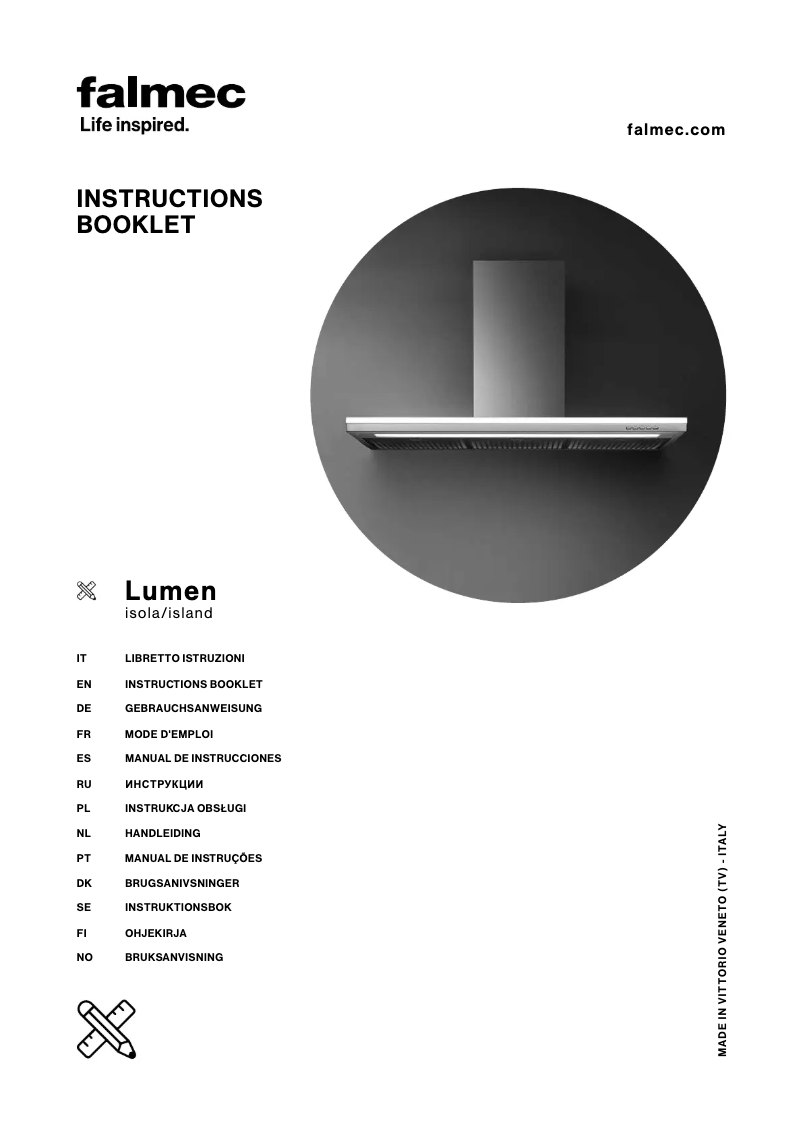 Page 1 of the manual User Manual Falmec Lumen