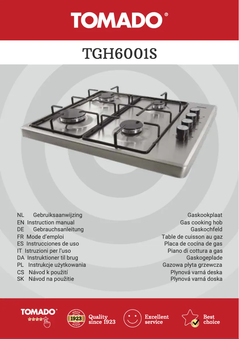Image de la première page du manuel de l'appareil TGH6001S