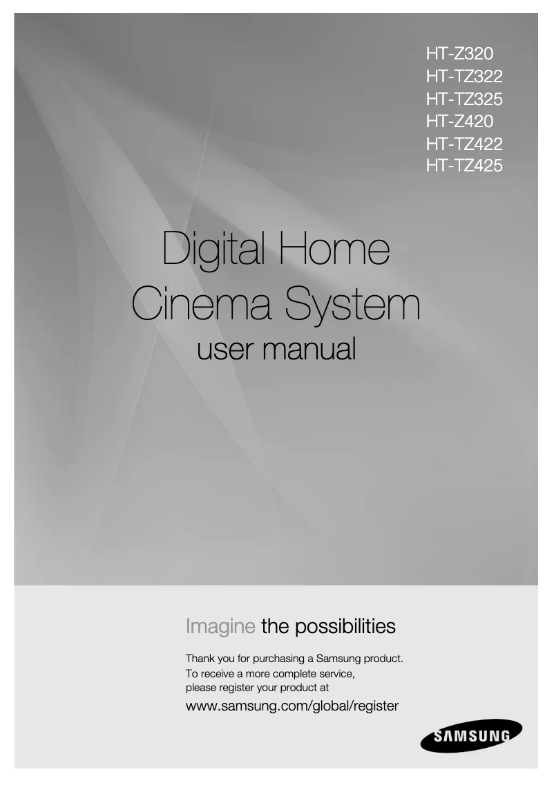 Page 1 of the manual User Manual Samsung HT-TZ325R