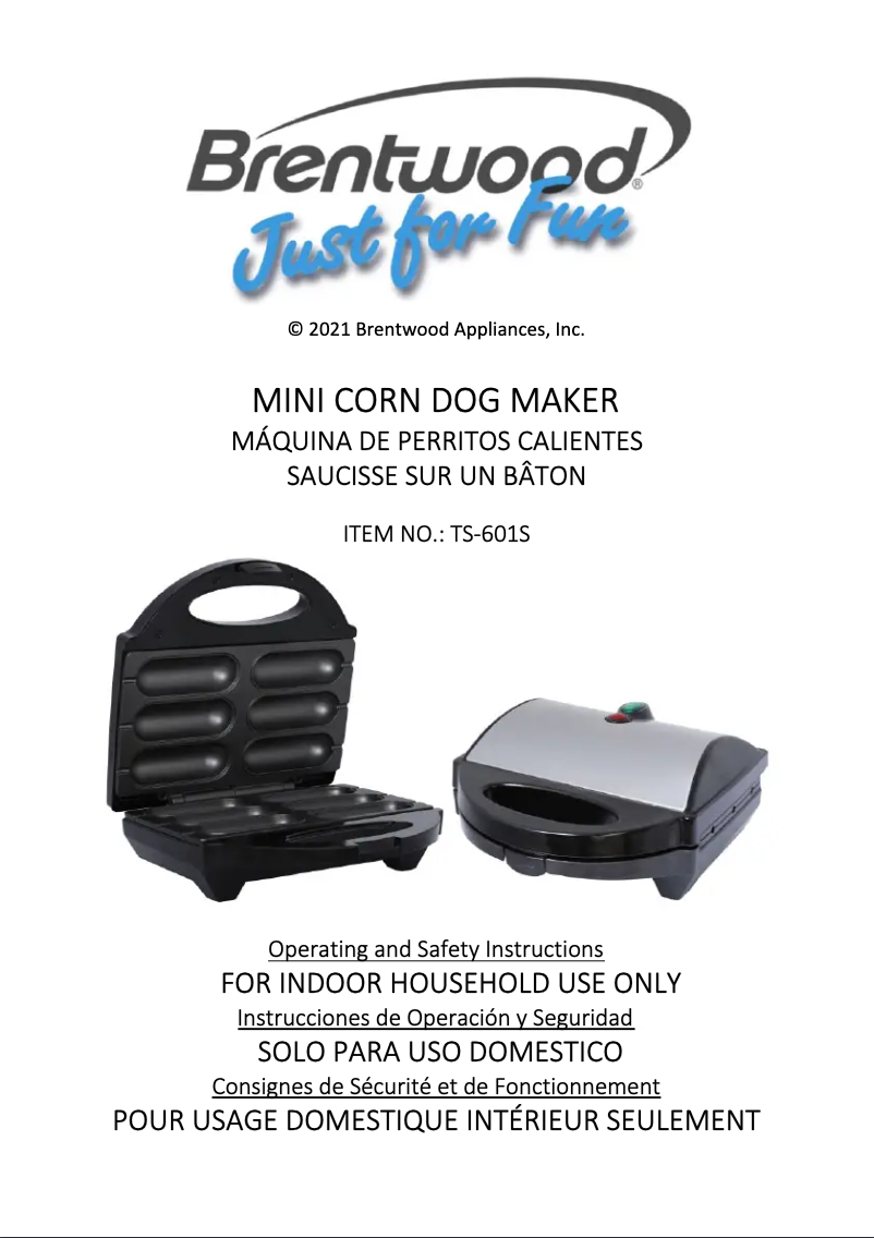 Page 1 of the manual User Manual Brentwood TS-601S