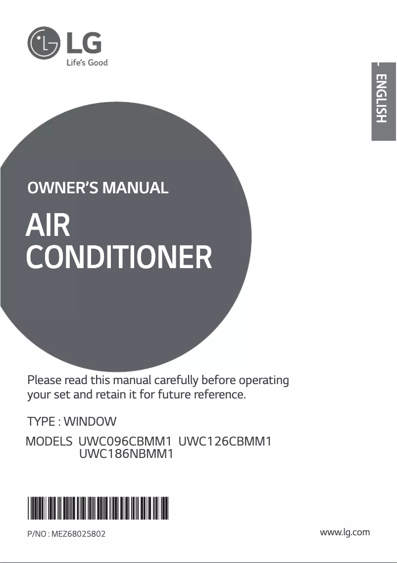 First page image of the manual for UWC096CBMM1