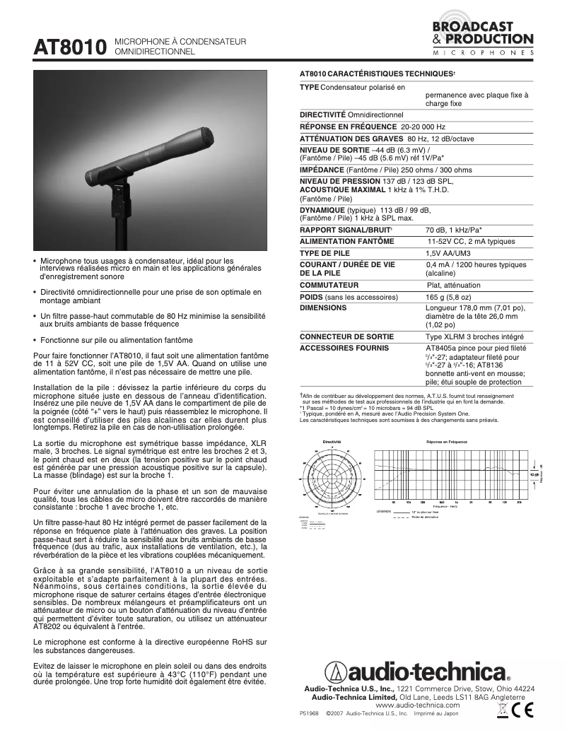 First page image of the manual for AT8010