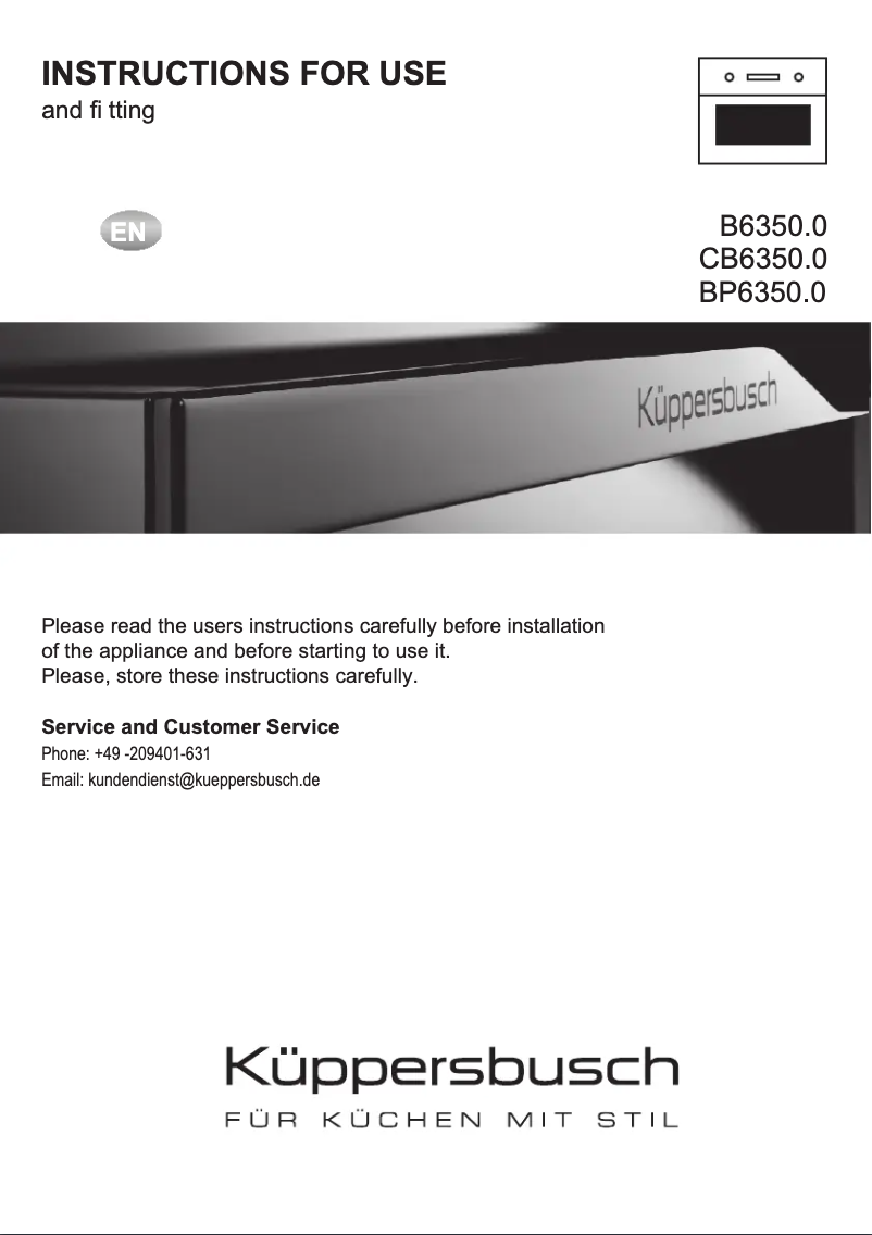 Page 1 of the manual User Manual Küppersbusch B6350.0S