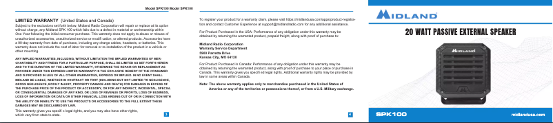 Page 1 of the manual User Manual Midland Slimline SPK200