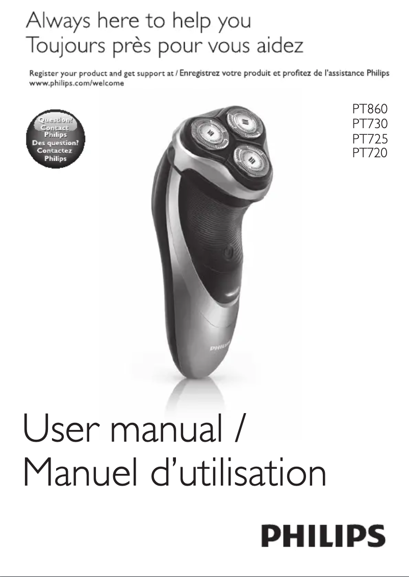 Page 1 of the manual User Manual Philips Series 5000 PowerTouch PT860