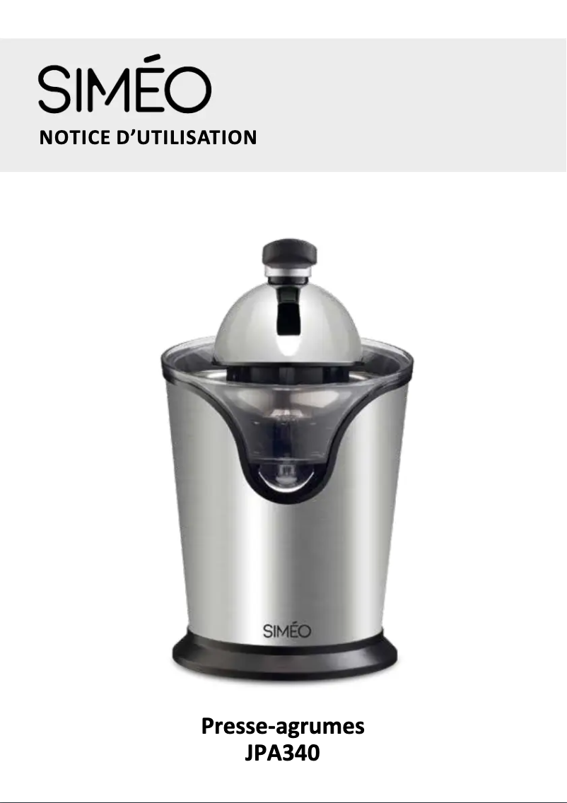 Image de la première page du manuel de l'appareil JPA340
