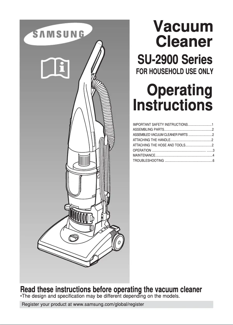 First page image of the manual for SU2912