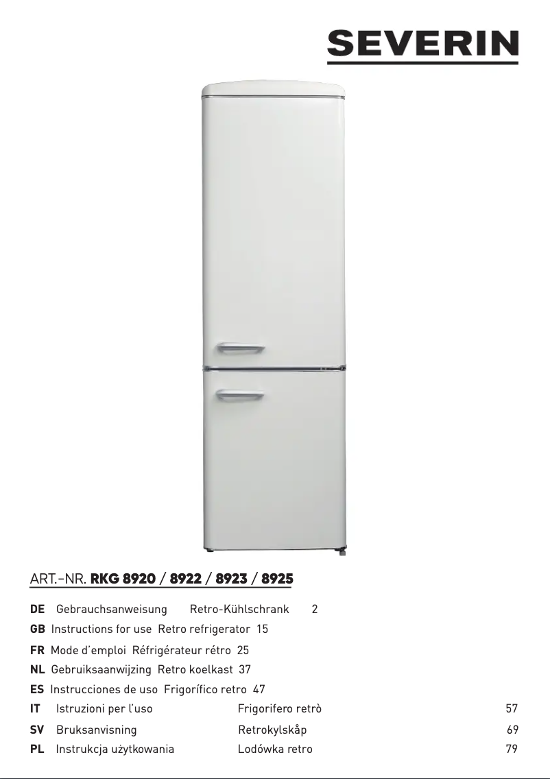Page 1 of the manual Technical Sheet Severin RKG 8925