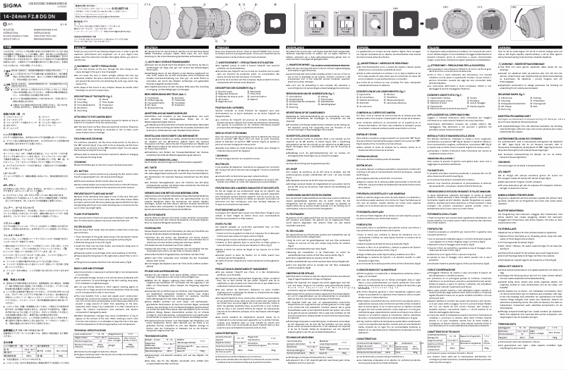 Page 1 of the manual User Manual Sigma 14-24mm F2.8 DG DN
