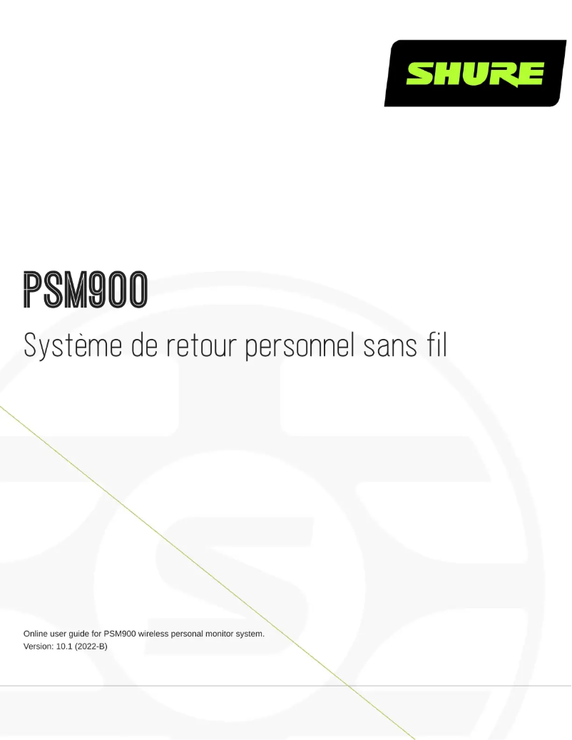 Page 1 of the manual User Manual Shure PSM 900