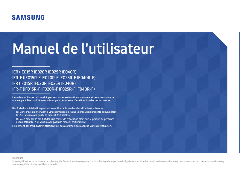 Page 1 of the manual User Manual Samsung IF025R