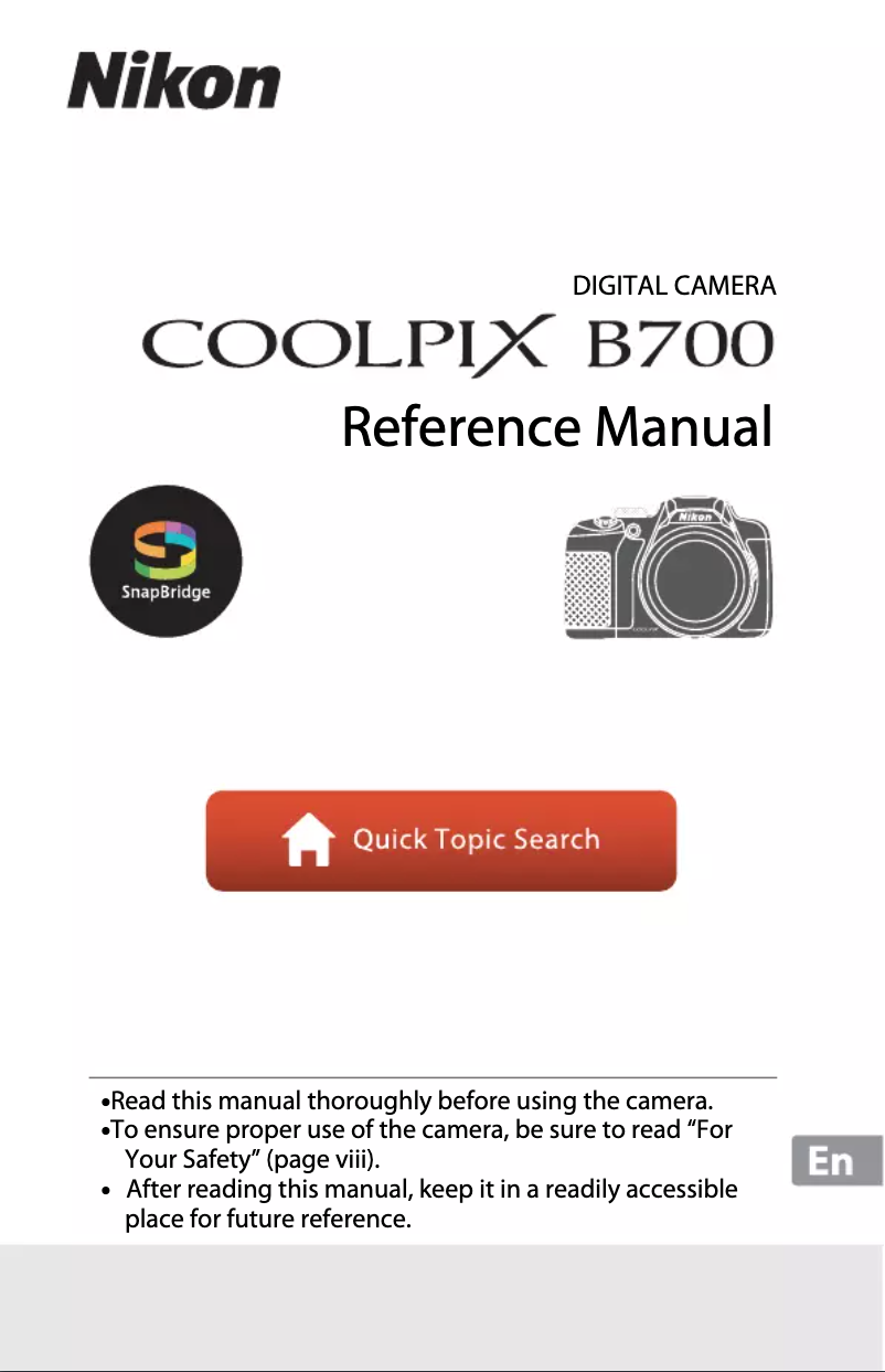 First page image of the manual for Coolpix B700