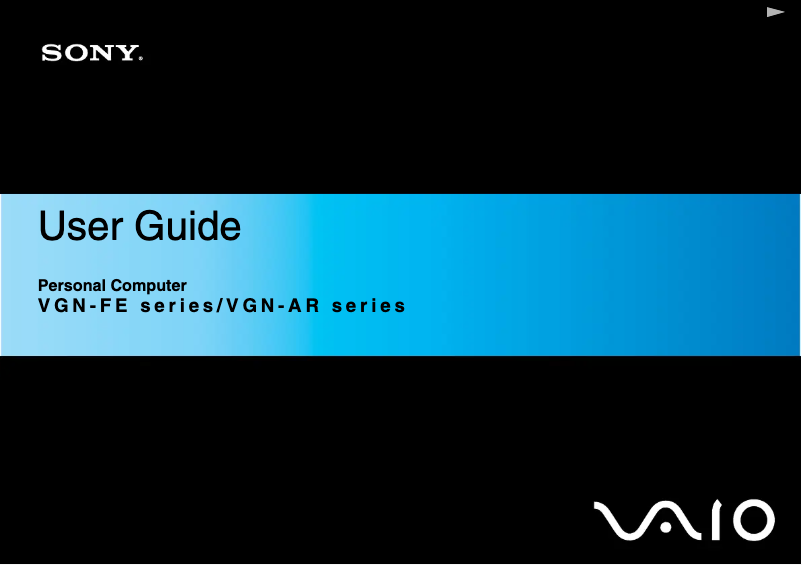 Page 1 of the manual User Manual Sony Vaio VGN-FE48E