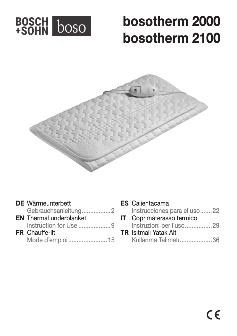 Page 1 of the manual User Manual Boso Bosotherm 2100