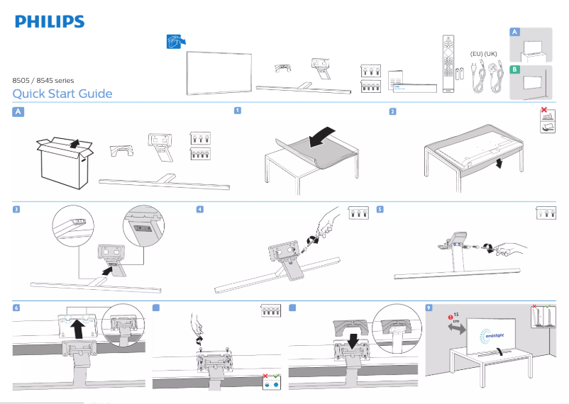 First page image of the manual for 43PUS8545