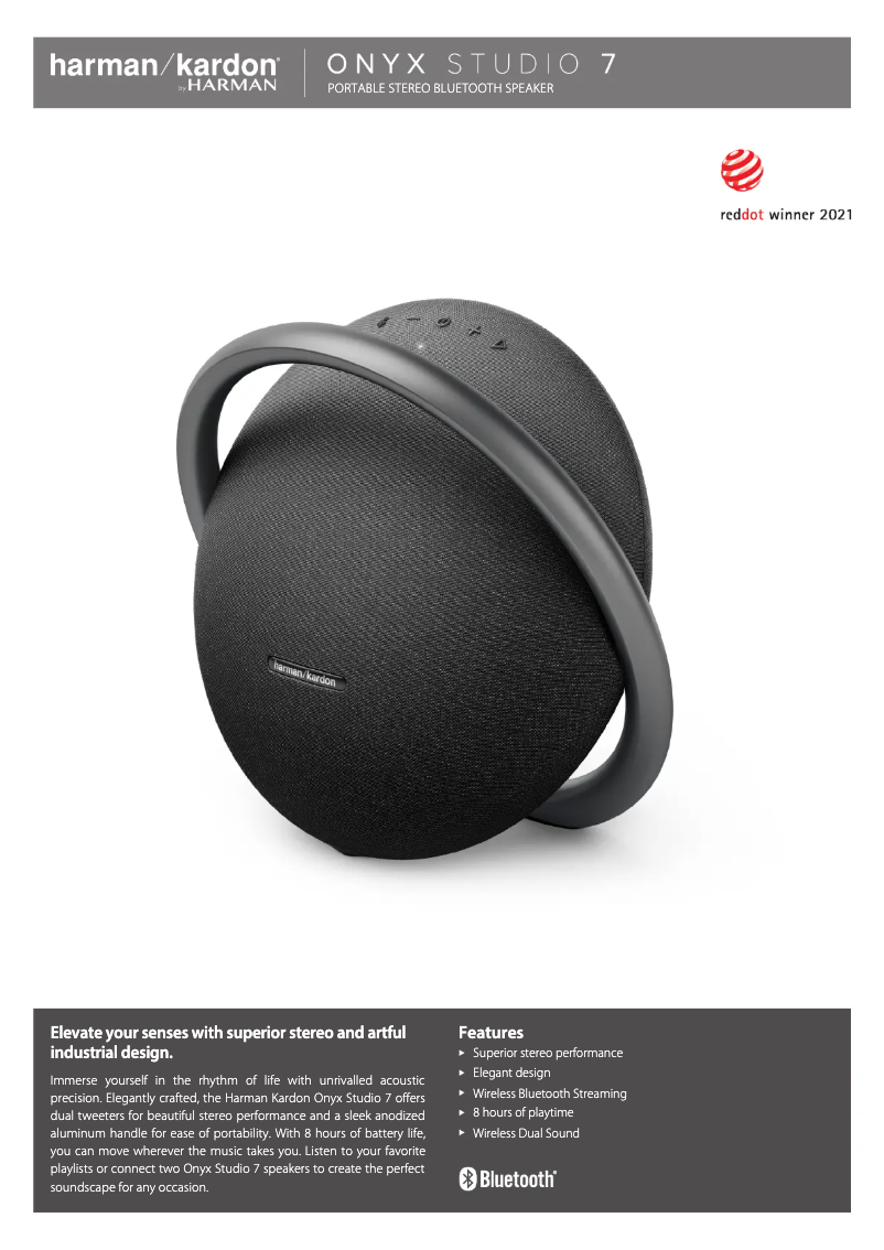 First page image of the manual for Onyx Studio 7