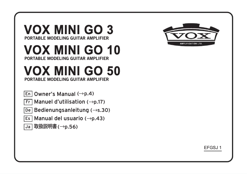 First page image of the manual for MINI GO 3