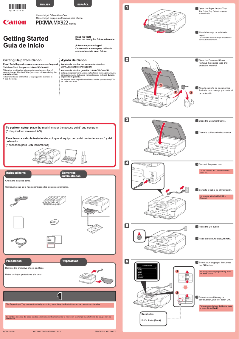 Page 1 of the manual User Manual Canon Pixma MX922